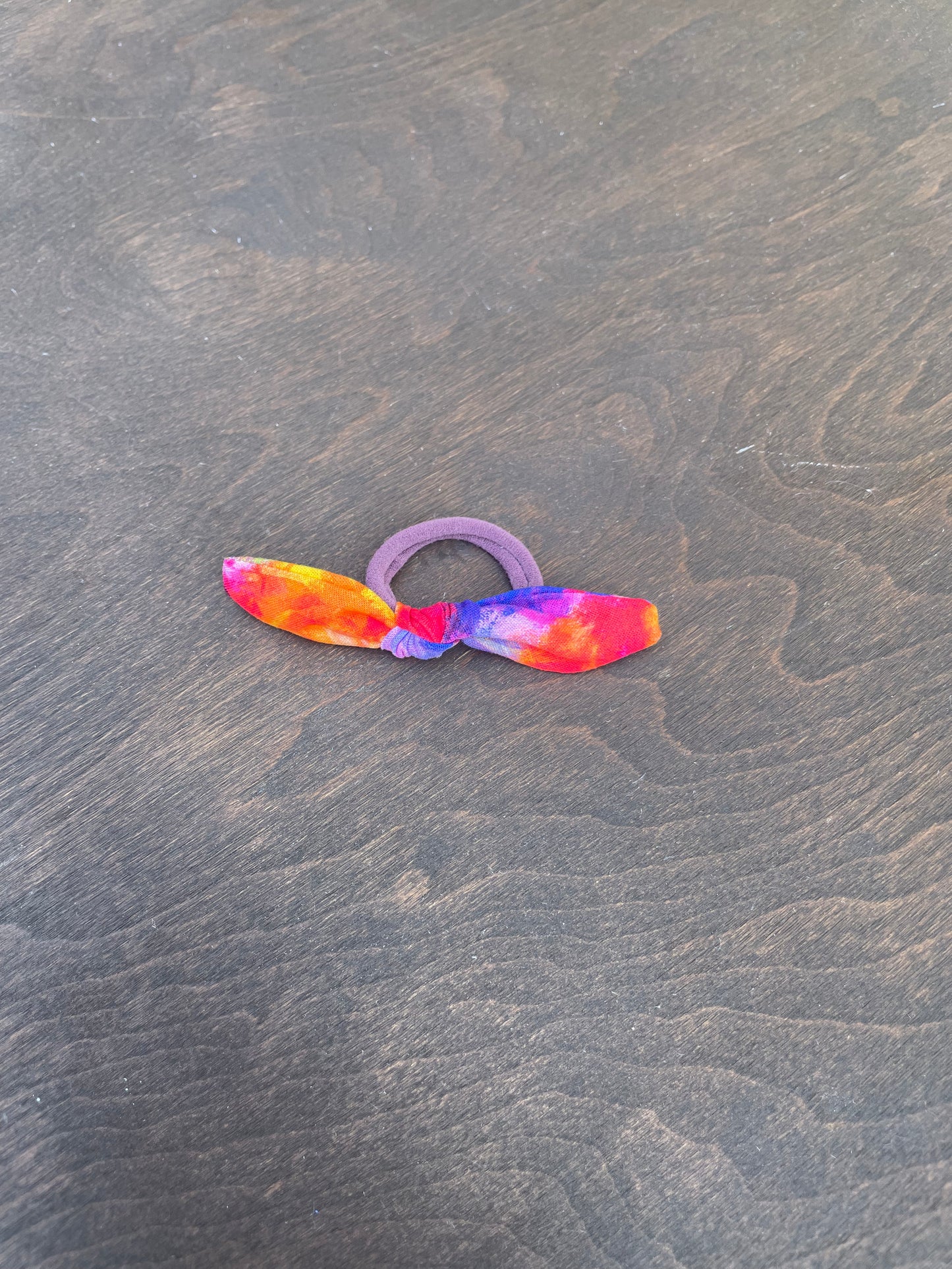 Rainbow tie-dye hair tie