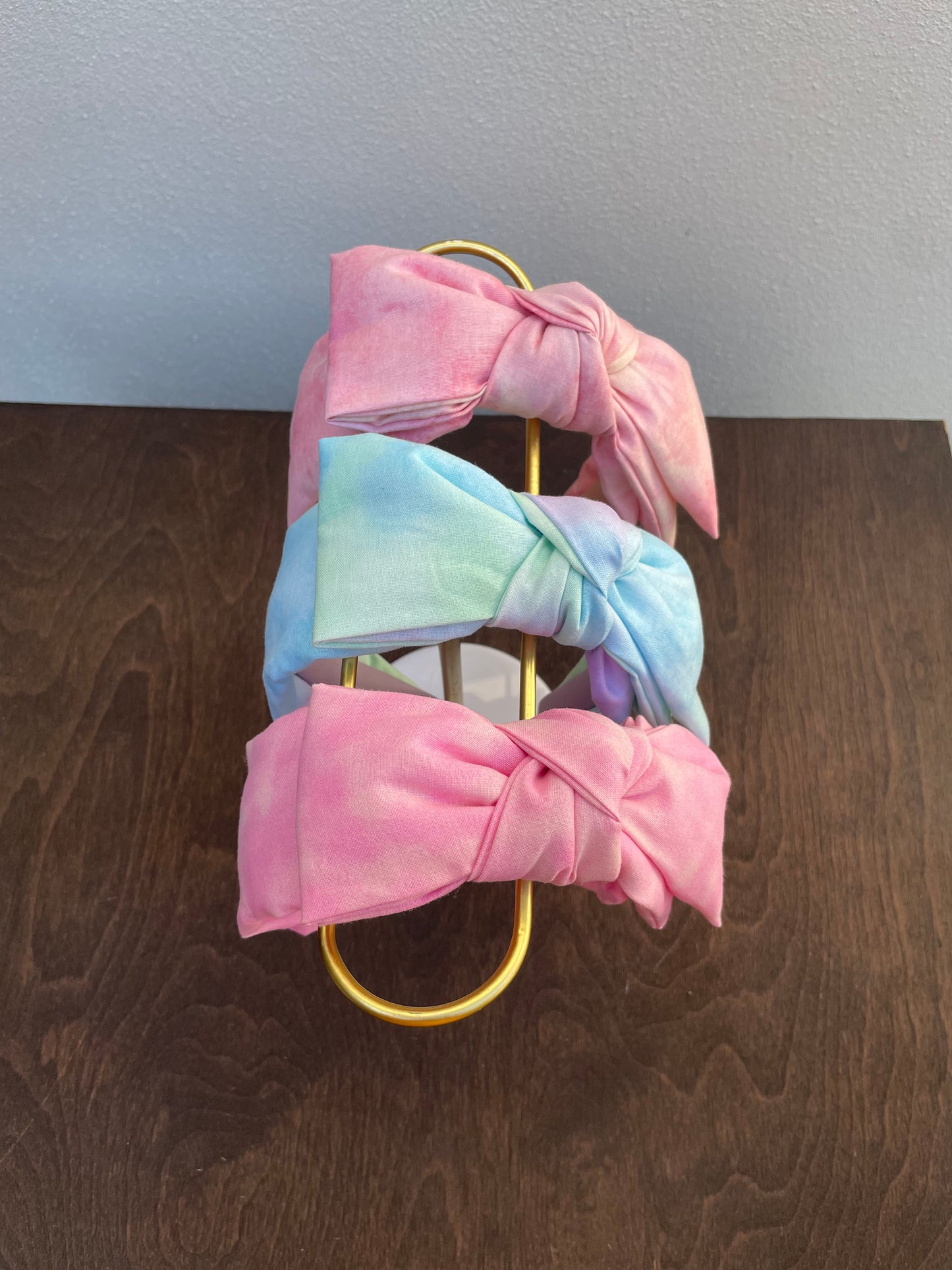 Tie-dye twisted bow headband