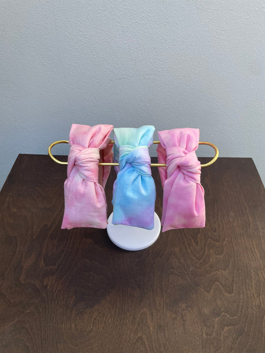 Tie-dye twisted bow headband