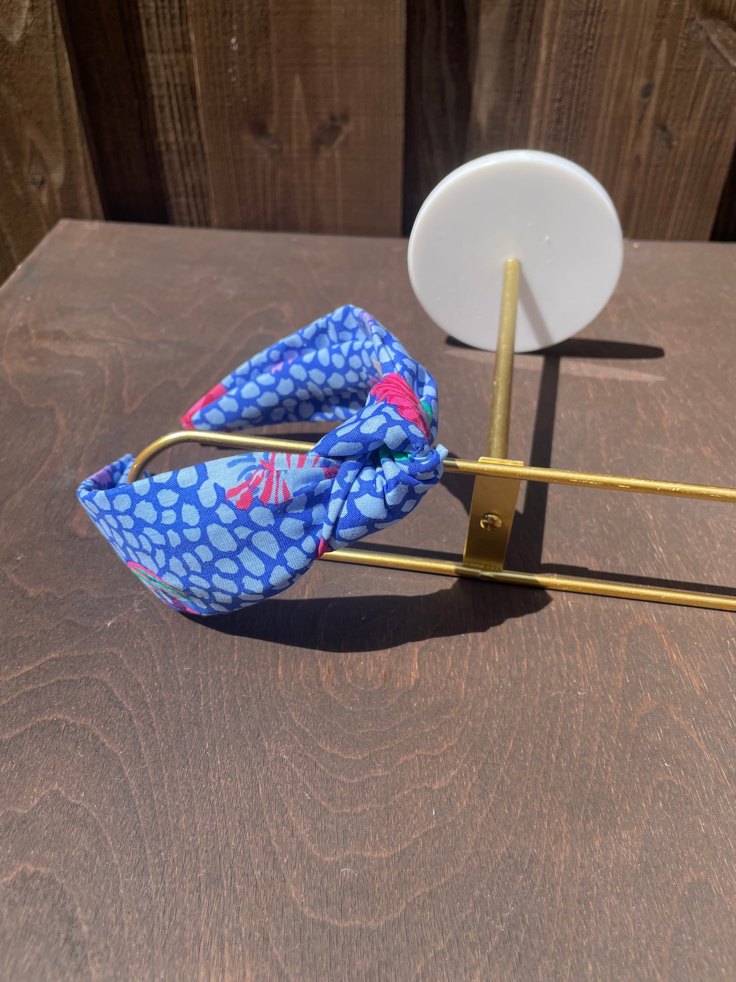 Blue pansy headband